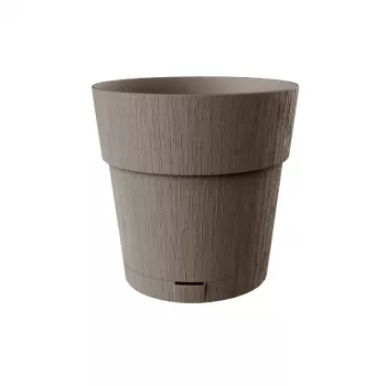 STEFANPLAST Ethica blomkruka med fat, 25x25 cm, brun, 8,5 L, återvunnen plast