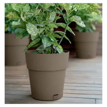 STEFANPLAST Ethica blomkruka med fat, 25x25 cm, brun, 8,5 L, återvunnen plast