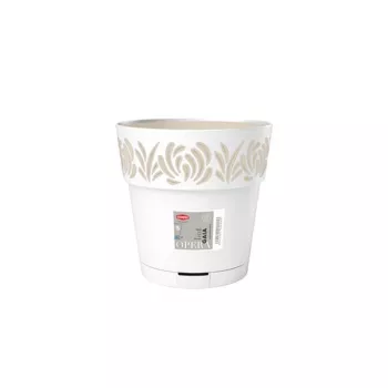 STEFANPLAST Gaia blomkruka med fat Ø20x19 cm vit
