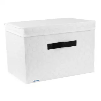 ORDINETT Rektangulär förvaringsbox i bomull 36x24x25 cm grå