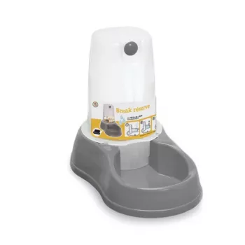 Stefanplast Break Reserve vattendispenser husdjurskål med behållare 1,5 L, 28,5x18,5x22 cm, grå