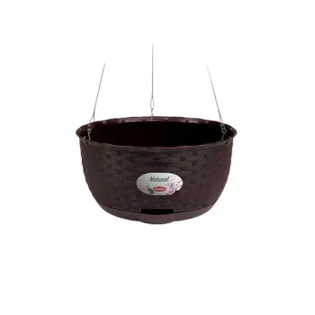 STEFANPLAST hängande blomkruka Natural Ø30x14,5cm mörkbrun