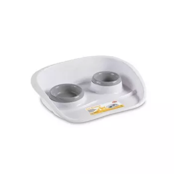 STEFANPLAST Dinner Husdjursmatsskål-set, 2 skålar (0,25 L + 0,35 L), grå, 46 x 35 x 11 cm