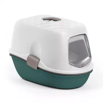 STEFANPLAST Furba Top Chic Kattlåda med lock 58,5x39,4x42,7 cm vit/grön