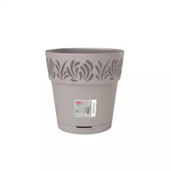 STEFANPLAST Gaia blomkruka med fat Ø25x25 cm ljusgrå