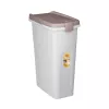 STEFANPLAST förvaringsbehållare för husdjursfoder med hjul 40L 15kg vit/ljusgrå