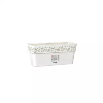 STEFANPLAST blomlåda med fat Gaia 30x13x12 cm vit