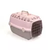 STEFANPLAST transportbur Horizon 1 med metalldörr 48x32x30cm rosa/grå