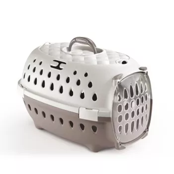 STEFANPLAST Travel Chic transportbur för husdjur 50x34,5x32 cm vit/ljusgrå