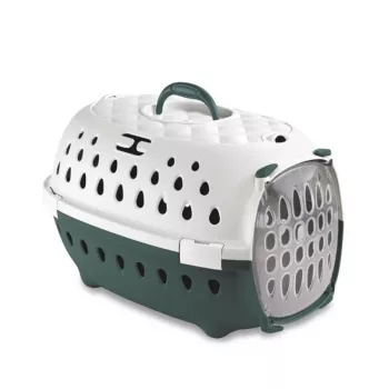 STEFANPLAST Travel Chic transportbur för husdjur 50x34,5x32 cm vit/grön