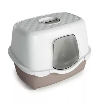 STEFANPLAST kattlåda Tres Chic Indoor Filter, 56x39x39 cm, vit/ljusgrå