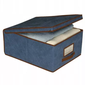 ORDINETT hopfällbar förvaringsbox i tyg 50 x 40 x 25 cm blå
