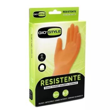 GIOSTYLE multifunktionella hållbara naturlatexhandskar orange storlek S/7