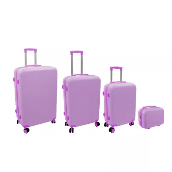 ORDINETT 4-delad hård resväskset 98L/60L/43L/15L rosa
