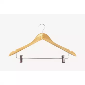 ORDINETT träklädgalgar med klämmor, 2-pack, 44,5 cm, naturbok