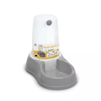 Stefanplast Break Reserve vattenskål för husdjur med dispenser 3,5 L, 38x22,5x30 cm, grå