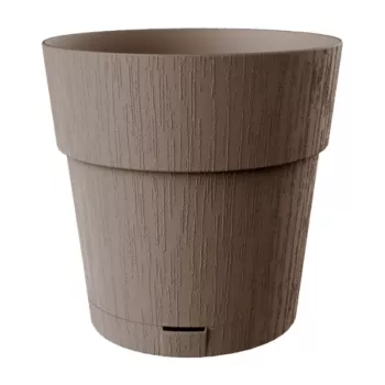 STEFANPLAST Ethica rund blomkruka med fat, brun, 40x39 cm, 25 L
