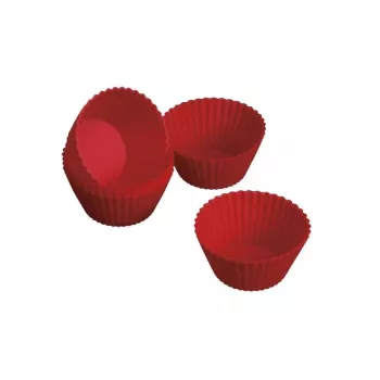GUARDINI silikonbakformar för cupcakes 6 st. Juliette Ø 6,5 x 3 cm röd