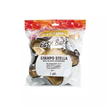 GUARDINI stjärnformade bakformar i papper 3 st. Easy Bake 25x21cm