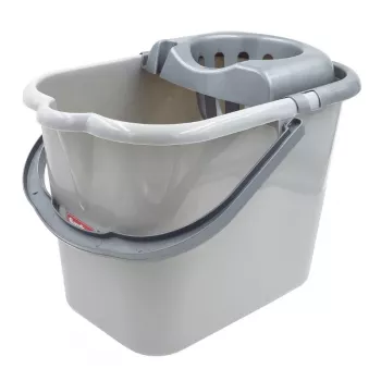 SAUBER oval hink 15L med tryckknapps-vrängare