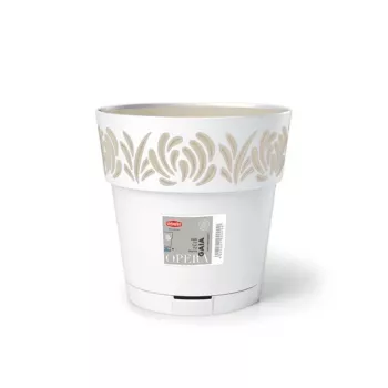 STEFANPLAST Gaia blomkruka med fat Ø25x25 cm vit