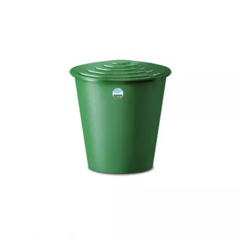 STEFANPLAST regnvattentunna 210L med lock och kran Ø76,5x84cm grön