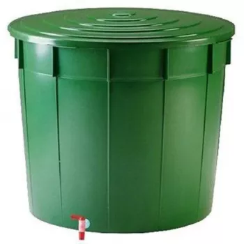 STEFANPLAST regntunna 500L med lock och kran Ø100x85cm grön