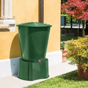 STEFANPLAST regntunna 500L med lock och kran Ø100x85cm grön