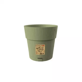 STEFANPLAST Ethica blomkruka med fat, 20 cm, grön