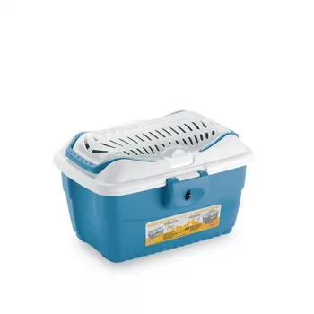 STEFANPLAST transportbur Mini Gulliver 40x30x24cm vit/blå