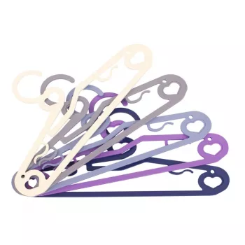ORDINETT Cupid plastgalgar 5-pack, olika färger, 42 x 21 cm, slanka med byxbygel