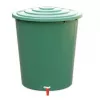 STEFANPLAST regnvattentunna 310L med lock och kran, grön, Ø80x97cm