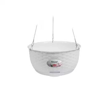 STEFANPLAST hängande blomkruka Natural Ø30x14,5cm vit