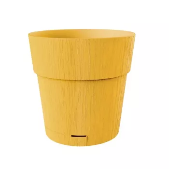 STEFANPLAST Ethica rund blomkruka med fat, 25 cm, senapsgul