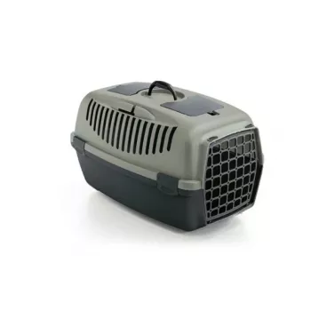 STEFANPLAST Gulliver 3 transportbur för husdjur med plastdörr 61x40x38 cm grå/grön