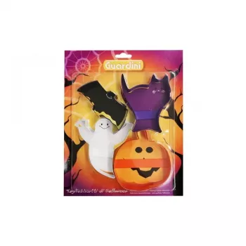 GUARDINI Halloween kakburksset med 4, 10 x 2 cm, runda kakburkar i vitplåt