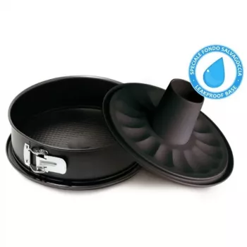 GUARDINI Gardenia rund bakform för kakor och cupcakes, 24 x 7,7 cm, non-stick, antracit