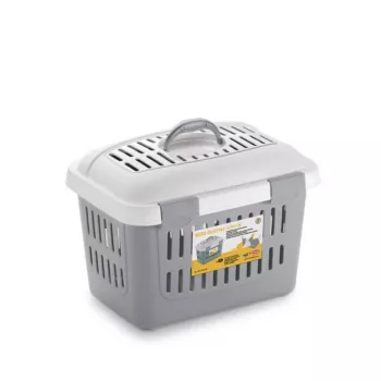 STEFANPLAST transportbur Midi Gulliver 45x33x33cm vit/grå