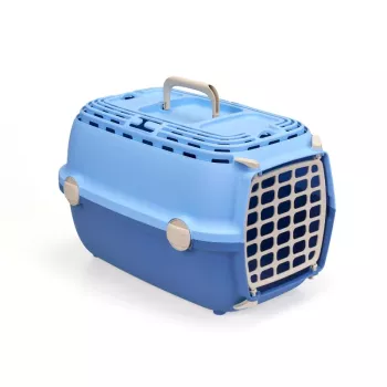 STEFANPLAST transportbur Horizon 1 med plastdörr 48x32x30 cm ljusblå/blå