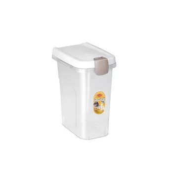 STEFANPLAST Förvaringsbehållare för husdjursfoder 15L 6kg transparent/vit 33x22x41cm