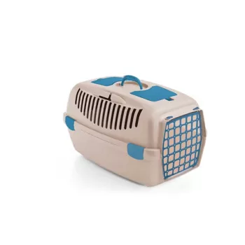 STEFANPLAST Transportlåda Gulliver 2 med plastdörr 55x36x35 cm vit travertin