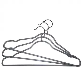 ORDINETT 3-delade halkfria galgar i vinylbelagt stål, silver, 42 cm