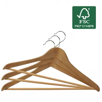 ORDINETT Trägalgar, 6-pack, bokträ, 44,5 cm, naturlig yta, roterande krokar