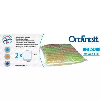 ORDINETT plastpåsar för täcken 2 st 80x110 cm vakuumförvaringspåsar med dubbelblixtlås och universalventil