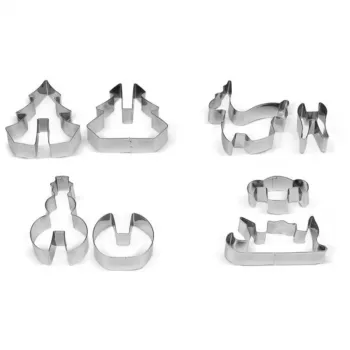 GUARDINI 3D pepparkaksbakform-set med 4 formar i en låda 21 x 12,5 x 2 cm