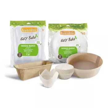 GUARDINI Easy Bake Bio runda bakpappersformar Ø34cm vita 2-pack