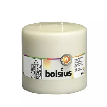 BOLSIUS Mamoth pelarljus med 3 vekar Ø150x150mm beige