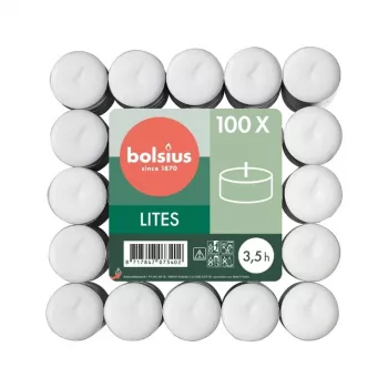 BOLSIUS värmeljus 100 st vita