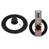 ASI COLLECTION universal lock med silikonkant 3-i-1, Ø16/18/20cm, härdat glas, svart silikon