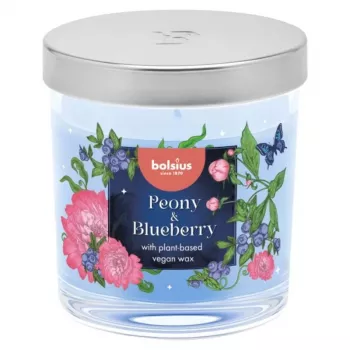Bolsius Aromatic glas doftljus Floral Fusion pion & blåbär Ø80x72mm